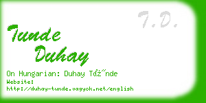 tunde duhay business card